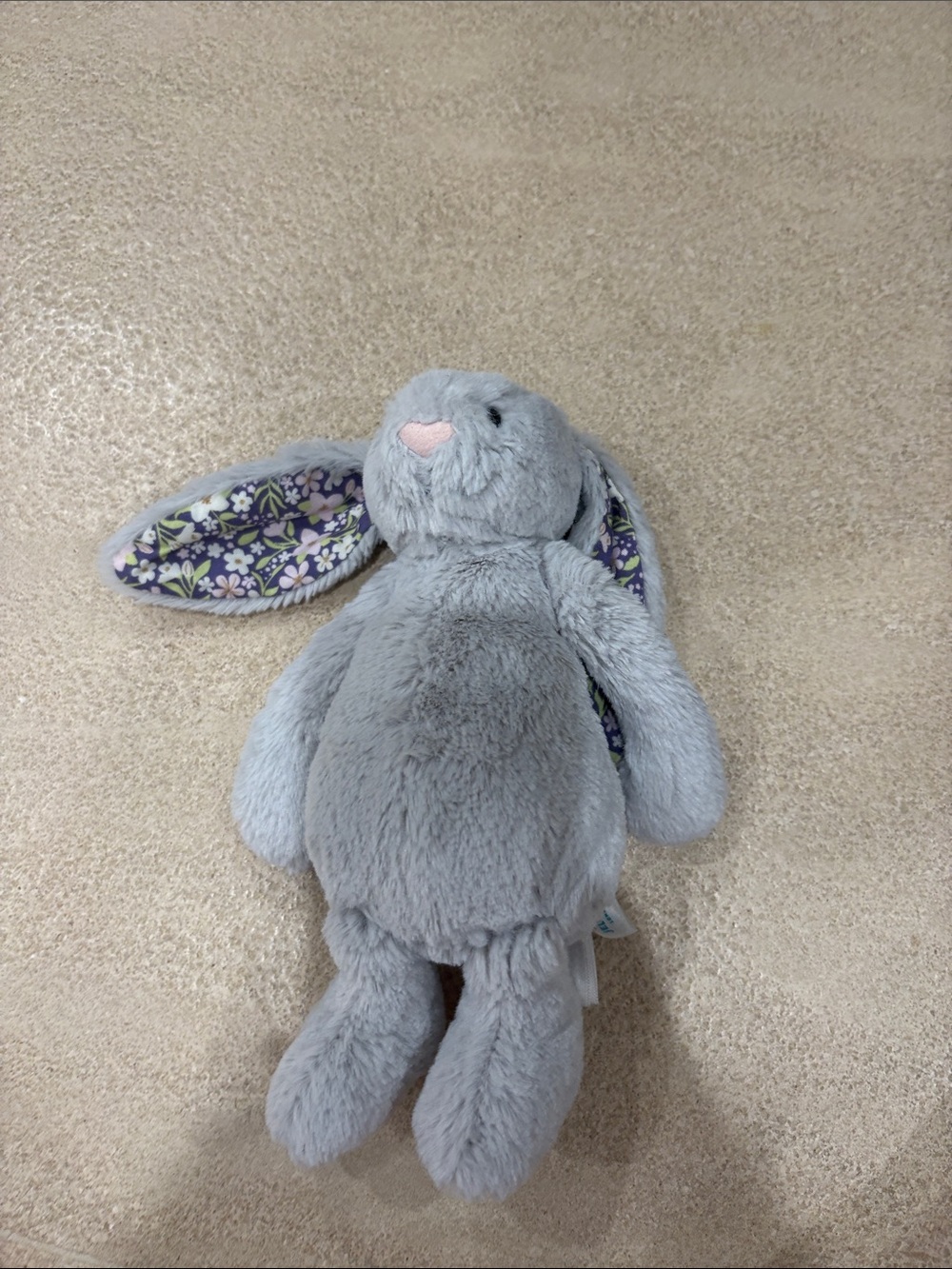 Jellycat Gray Floral-Lined Bunny Plush